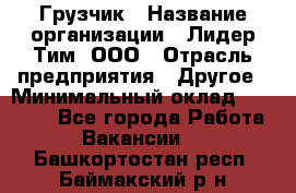 Грузчик › Название организации ­ Лидер Тим, ООО › Отрасль предприятия ­ Другое › Минимальный оклад ­ 11 000 - Все города Работа » Вакансии   . Башкортостан респ.,Баймакский р-н